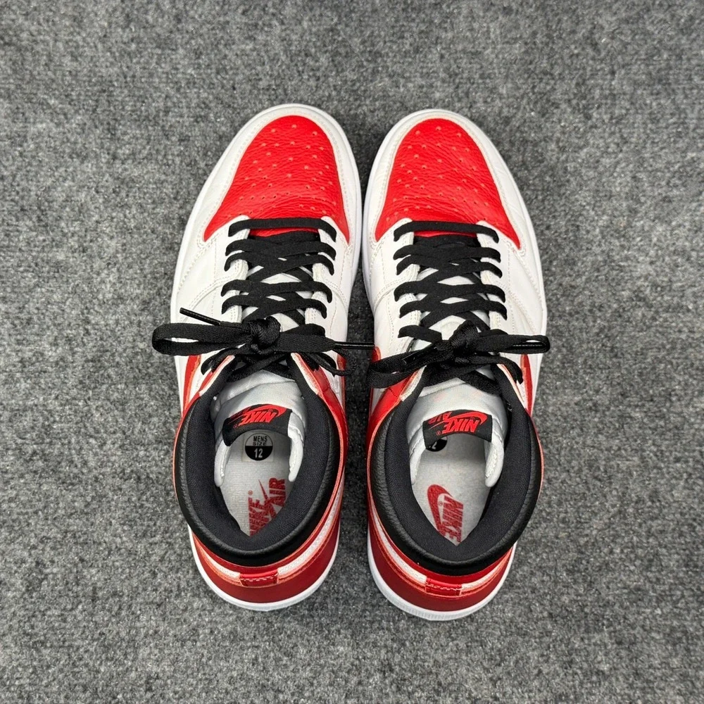 Jordan 1 Retro High OG Shoes Men's 12 Heritage Red White Black Athletic Sneakers